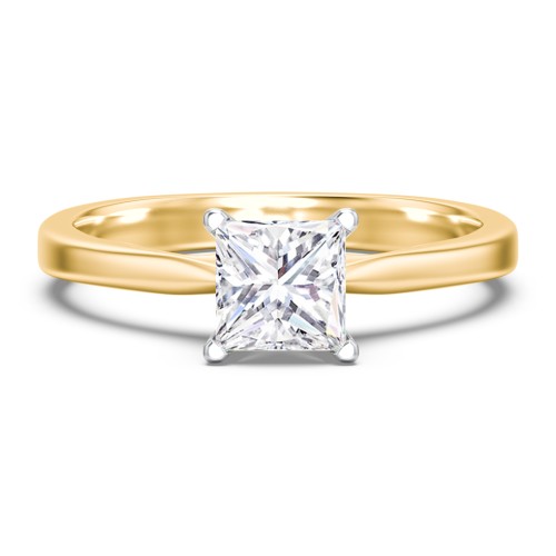 Classic Solitaire Engagement Ring with White Gold Setting – 9kt Yellow Gold