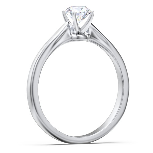 Classic Solitaire Engagement Ring with White Gold Setting – 14K White Gold