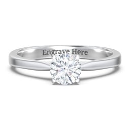 Classic Solitaire Engagement Ring with White Gold Setting