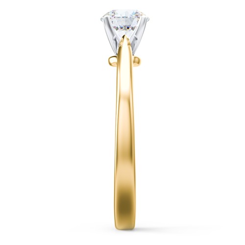 Classic Solitaire Engagement Ring with White Gold Setting – 9kt Yellow Gold