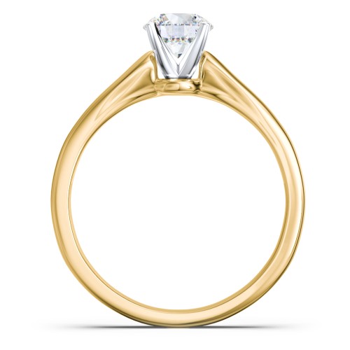 Classic Solitaire Engagement Ring with White Gold Setting – 9kt Yellow Gold