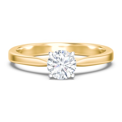 Classic Solitaire Engagement Ring with White Gold Setting – 9kt Yellow Gold
