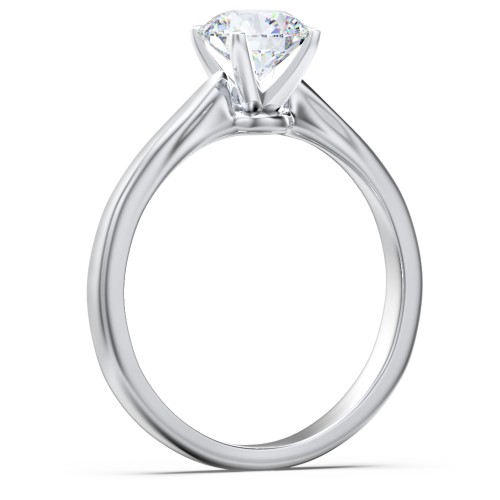 Classic Solitaire Engagement Ring with White Gold Setting – 14K White Gold