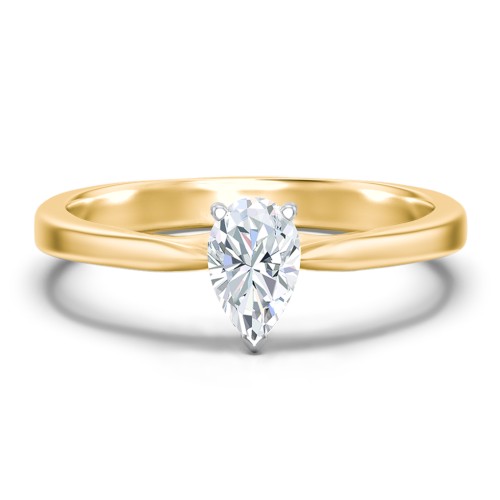 Classic Solitaire Engagement Ring with White Gold Setting – 9kt Yellow Gold