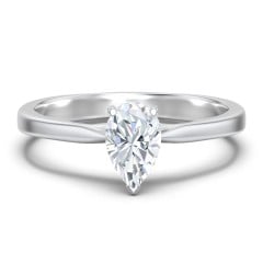 Classic Solitaire Engagement Ring with White Gold Setting
