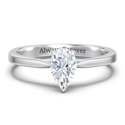 Classic Solitaire Engagement Ring with White Gold Setting