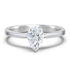Classic Solitaire Engagement Ring with White Gold Setting