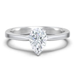 Classic Solitaire Engagement Ring with White Gold Setting
