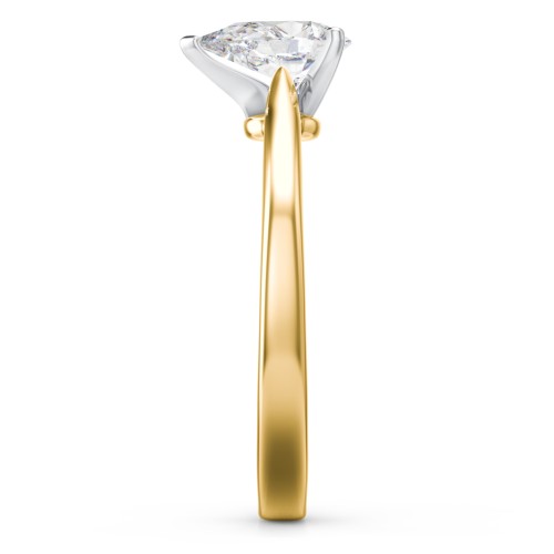 Classic Solitaire Engagement Ring with White Gold Setting – 9kt Yellow Gold