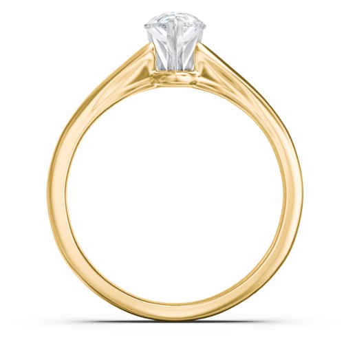 Classic Solitaire Engagement Ring with White Gold Setting – 9kt Yellow Gold