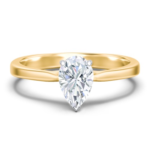 Classic Solitaire Engagement Ring with White Gold Setting – 9kt Yellow Gold