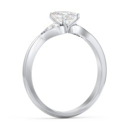 Diamond Engagement Ring with Cluster Side Accents