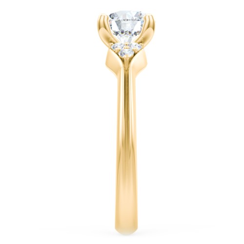 Diamond Engagement Ring with Cluster Side Accents