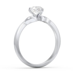 Diamond Engagement Ring with Cluster Side Accents