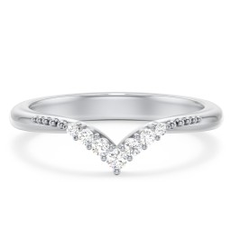 Vintage Beaded V-Shaped Band With Graduated Diamonds