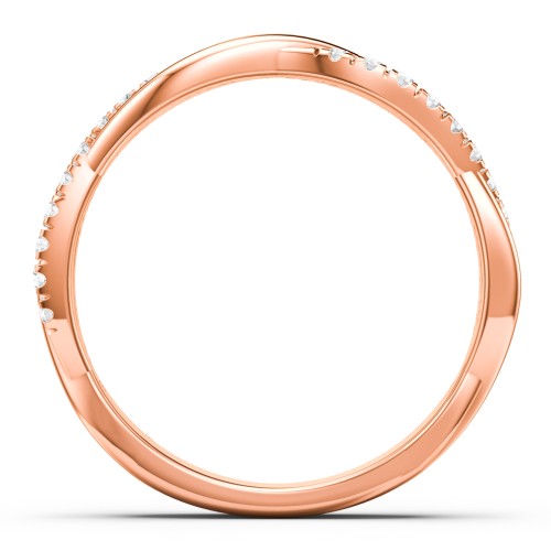 Twisted Infinity Band with Accents – 9kt Rose Gold with Lab Diamond