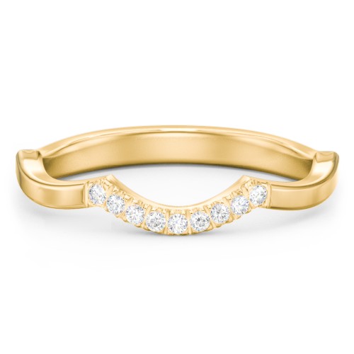 Arched Band with Diamond Accents – 9kt Yellow Gold with Lab Diamond