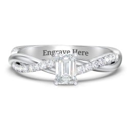 Twisted Infinity Engagement Ring with Side Stones