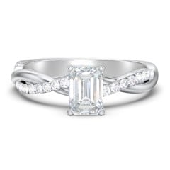 Twisted Infinity Engagement Ring with Side Stones