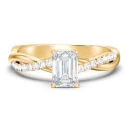 Twisted Infinity Engagement Ring with Side Stones