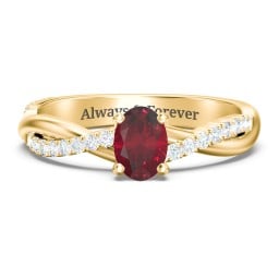 Twisted Infinity Engagement Ring with Side Stones