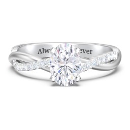 Twisted Infinity Engagement Ring with Side Stones