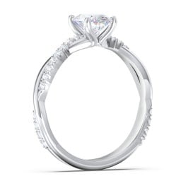 Twisted Infinity Engagement Ring with Side Stones