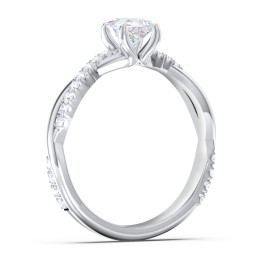 Twisted Infinity Engagement Ring with Side Stones