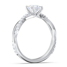 Twisted Infinity Engagement Ring with Side Stones