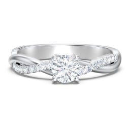 Twisted Infinity Engagement Ring with Side Stones