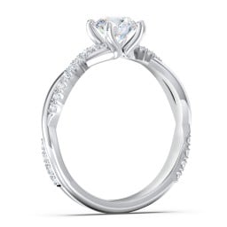 Twisted Infinity Engagement Ring with Side Stones