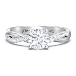 Twisted Infinity Engagement Ring with Side Stones