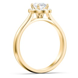 Classic Halo Solitaire Diamond Engagement Ring in 9K Solid Yellow Gold