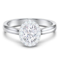 Classic Halo Solitaire Diamond Engagement Ring