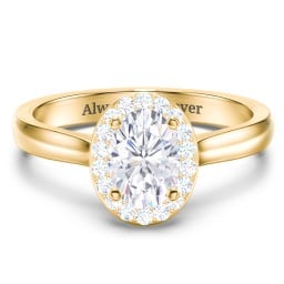 Classic Halo Solitaire Diamond Engagement Ring