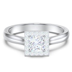 Classic Halo Solitaire Diamond Engagement Ring