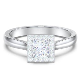 Classic Halo Solitaire Diamond Engagement Ring