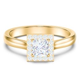 Classic Halo Solitaire Diamond Engagement Ring
