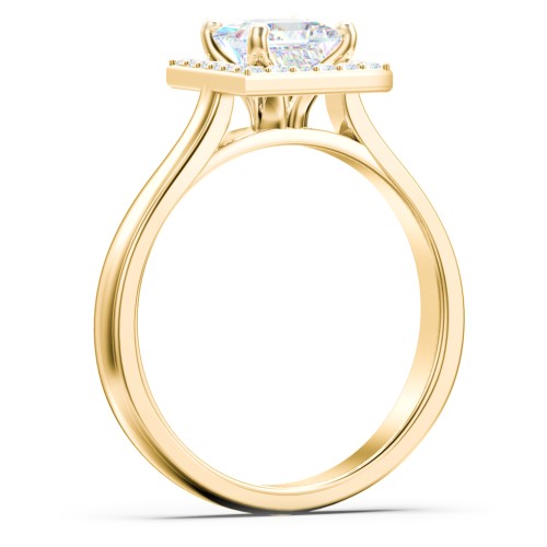 Classic Halo Solitaire Diamond Engagement Ring