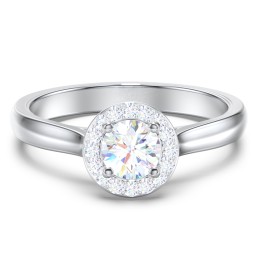 Classic Halo Solitaire Diamond Engagement Ring