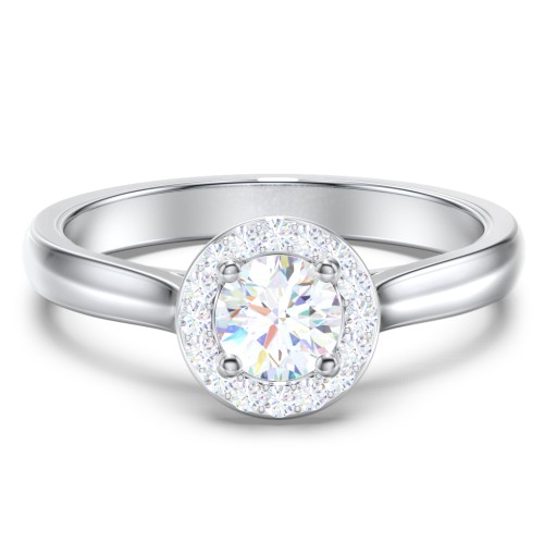 Classic Halo Solitaire Diamond Engagement Ring