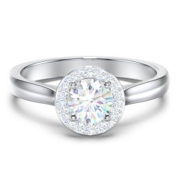 Classic Halo Solitaire Diamond Engagement Ring