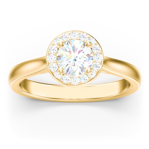 Classic Halo Solitaire Diamond Engagement Ring