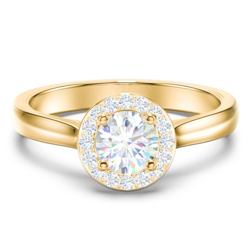 Classic Halo Solitaire Diamond Engagement Ring