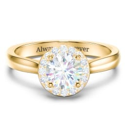 Classic Halo Solitaire Diamond Engagement Ring