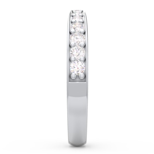 Tapered Half Eternity Diamond Band – 14K White Gold with Lab Diamond