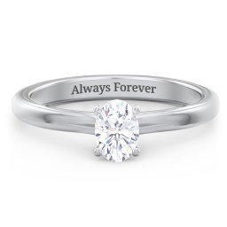 Solitaire Diamond Engagement Ring with Personalised Initials