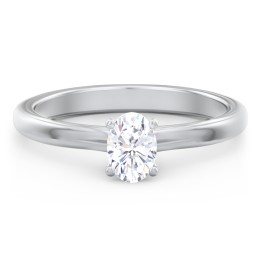 Solitaire Diamond Engagement Ring with Personalised Initials