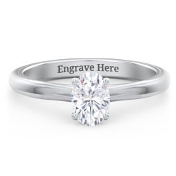 Solitaire Diamond Engagement Ring with Personalised Initials