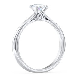 Solitaire Diamond Engagement Ring with Personalised Initials